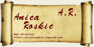 Anica Roškić vizit kartica